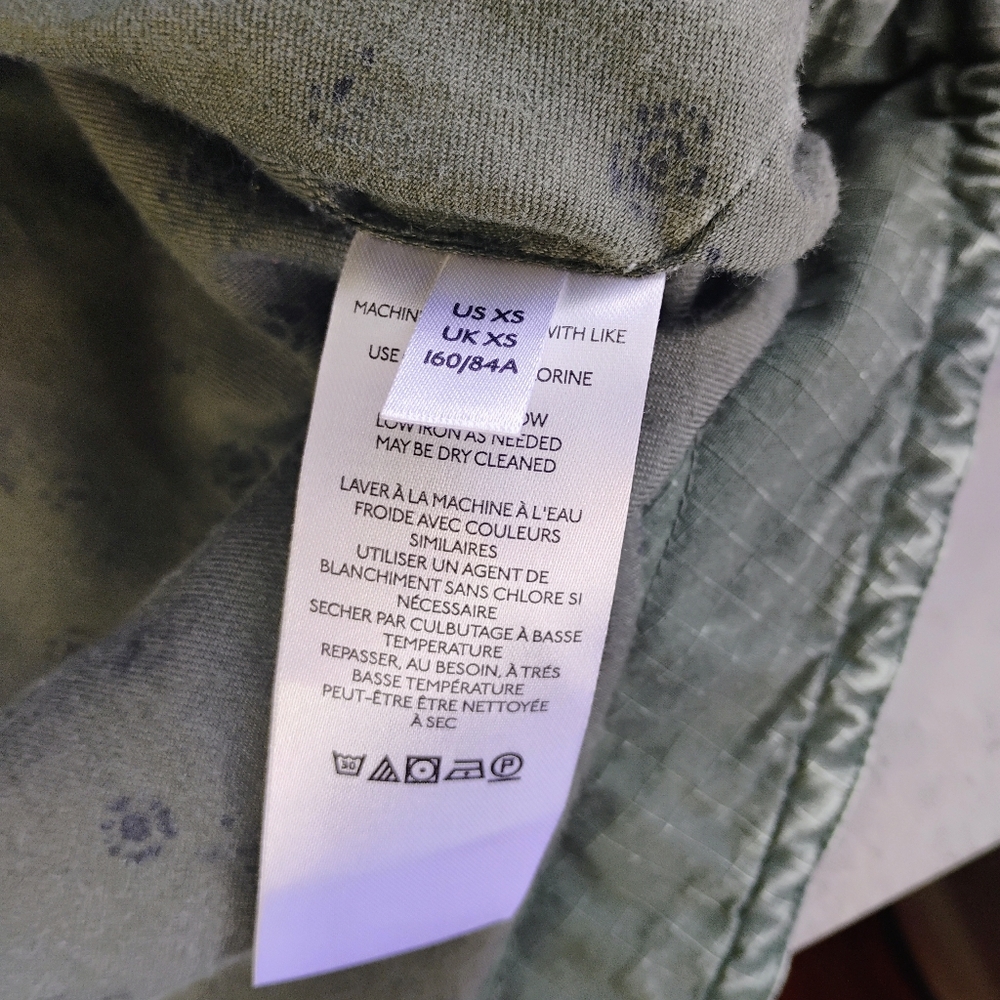 Anthropologie Pilcro Utility Anorak Jacket Womens XS Green Embroidered Bohemian - Picture 11 of 15